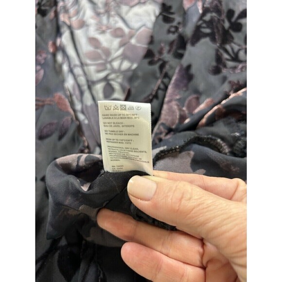 Akemi & Kin Kimono Overpiece Duster Black Purple O/S Burnout Velvet Sheer - Picture 4 of 6